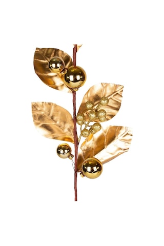 Yılbaşı Çiçeki Pike Berry Gold Simli Gold Yapraklı Yılbaşı Toplu Gold 70 Cm