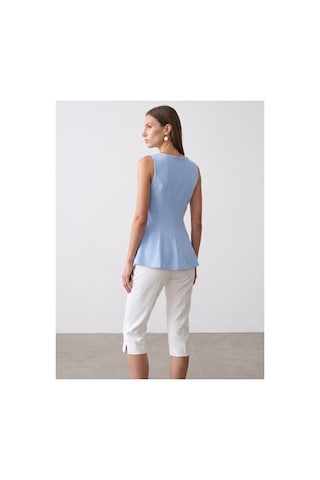 Dilvin 50281 Peplum Top-açık Mavi-16456