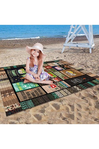 Kosona A Tipi Çok Renkli Desenli Katlanabilir Yalıtkan Çadır Matı - Dış Mekan, Seyahat, Toplantılar İçin Yumuşak, Nem Tutan Flanel Malzeme Çok Renkli