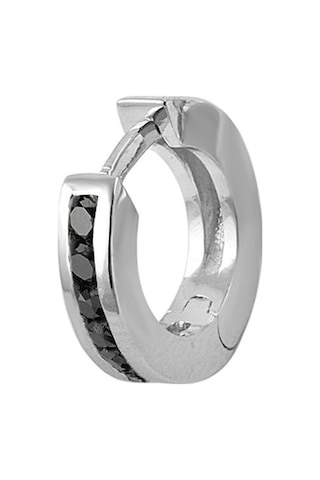 Sirius Pırlanta Siyah Pırlanta Taşlı Halka Erkek Küpesi  0801E0070