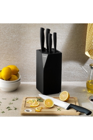 Schafer Solide Ahşap Bıçak Seti 6 Prç - Siyah10 Siyah