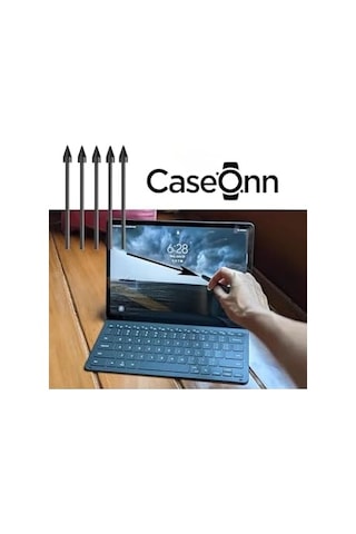 Caseonn Kalem Ucu 5 Adet Siyah Siyah Galaxy Tab S9 X710 İle Uyumlu