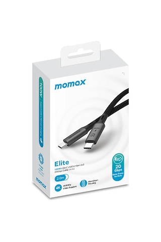 Momax DC32D Elite 100W Usb-c  Usb 3.2 Gen 2x2 20 Gbps Kablo Siyah