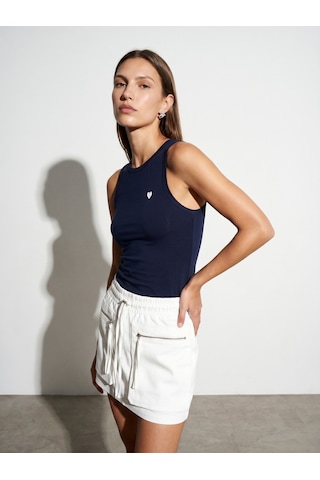 Dilvin 21259 Bisiklet Yaka Top-lacivert