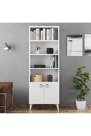 Ferniso Mobilya 2 Kapaklı Kitaplık Beyaz