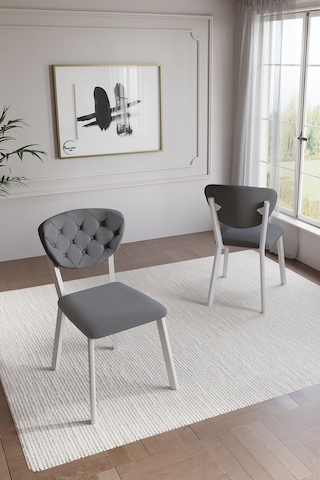 Mutfak Sandalyesi Elma Sandalye 2 Li Antrasit