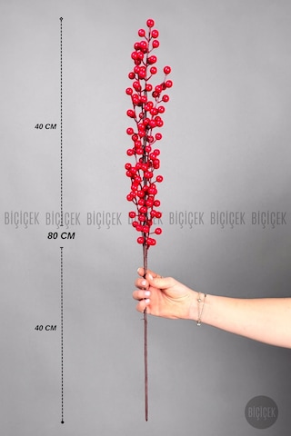 Biçiçek Koki̇na 80 Cm 108 Meyveli̇ Yilbaşi Bi̇tki̇si̇ Tek Dal
