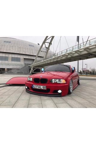 Bmw E46 Ön Ek - Bmw E46 Ön Lip Plastik Parlak Siyah