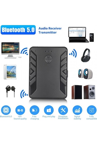 Tv Pc Araba İçin Bluetooth 5.0 Kablosuz Alıcı Verici Ses Adaptörü