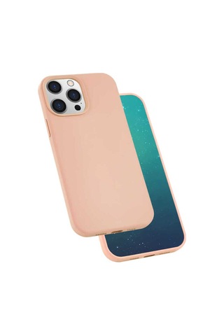 Apple Uyumlu iPhone 13 Pro Max Kılıf Zore Silk Silikon Pembe