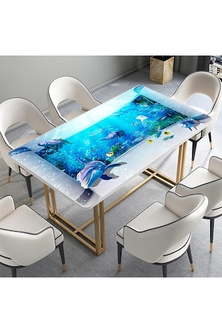 Masa Kaplama Folyosu Mobilya Masa Kaplama Folyoları 3D Akvaryum