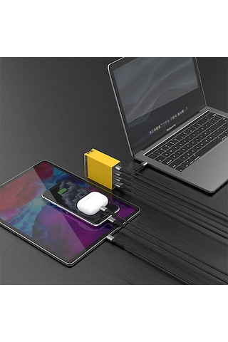 Sharge Usb-c 100w Gan Hızlı Şarj Cihazı - Sarı