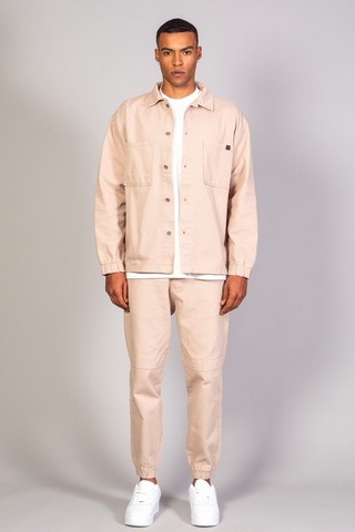 Little Cup Jeans Co Erkek Gömlek Model Oversize Denim Bej Ceket