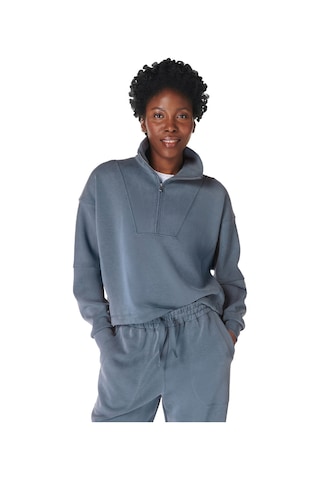 Sweaty Betty Sweaty Betty Sand Wash Funnel Neck Half Zip Kadın Mavi Sweatshirt 5133 Mavi