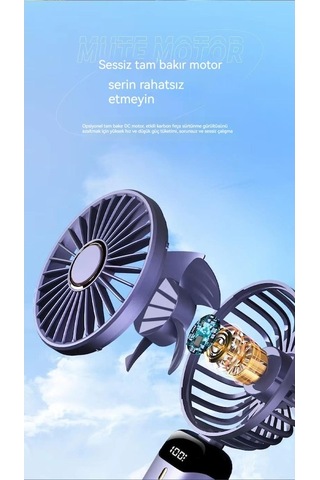 Supermarket1 5 Kademe Dijital Usb Şarjlı Mini Katlanır El Fanı Oloey, Serinlik İçin Pratik Çözüm