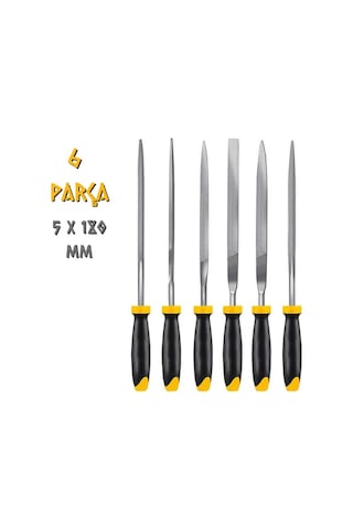 Sgs Saplı Mini Eğe Seti Ahşap Ve Metal 5 X 180 Mm. - 6 Farklı Parça
