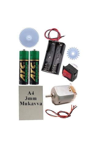 Oyuncak Araba Yapım Seti 1 Paket Plastik Tekerlek Deney İçin 2 Adet Metal Şaft Proje Deney Seti Dc Motor Çark Dişli Okul