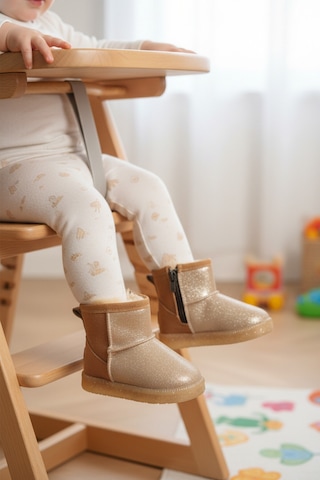 Ayakmod Taba Simli İçi Kürklü Fermuarlı Bebek Bot 1212 B Taba