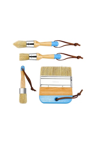 Youtek Masaüstü Mobilya Boyama Ve Mürekkebi Uygulama Fırçası Seti - Mavi, 1 İnç, Domuz Tüyü, Kaliteli, Dürtüye Dayanıklı, Hassas Uygulama