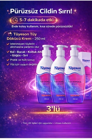 Tüyeson Tüy Dökücü Krem 3 x 250 ML