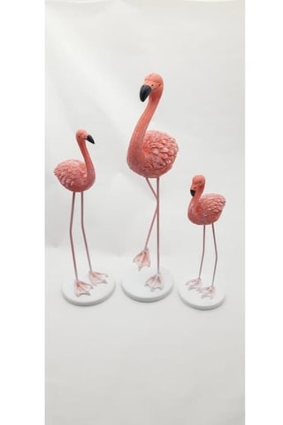 Metal Ayaklı 3 Lü Flamingo Pembe