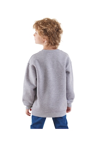 Denokids Just Smile Erkek Çocuk Gri Sweatshirt