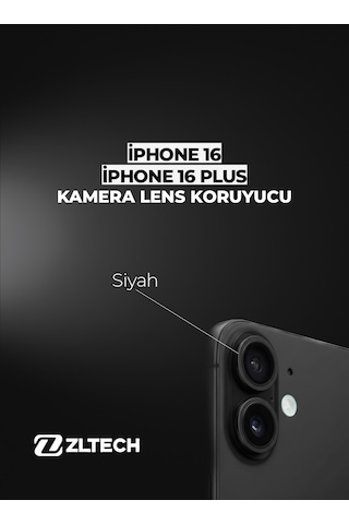 İphone 16/16plus Uyumlu Kamera Lens Koruyucu Siyah