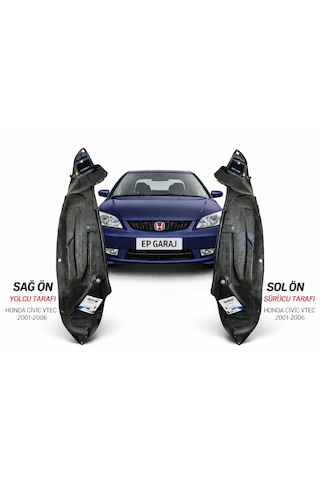 Honda Civic Vtec 2001-2006 Model Uyumlu Sağ Sol Çamurluk Davlumbazı 0