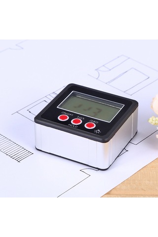 Xindoker Siyah Mini Dijital Eğim Ölçer - 4 90 Aralık, 0.01 Çözünürlük, Ip54 Su Geçirmez, 3 Dairesel Tuş