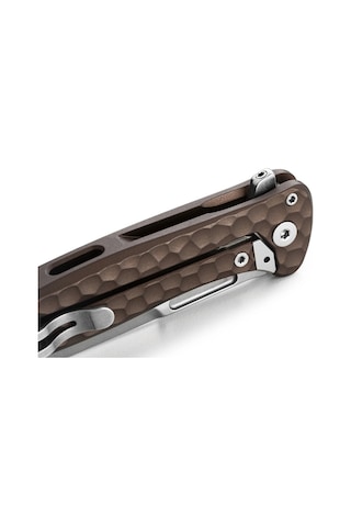 Lionsteel Emmet Em01a Es Stone Washed Blade Magnacut Aluminium Hammertone Kamp Çakı Kahverengi