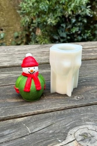 Christmas Kardan Adam Silikon Mum Kalıbı Genel