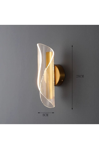 Akrilik Duvar Lambası Flama Oturma Odası Arka Plan Duvar Atmosfer Altın