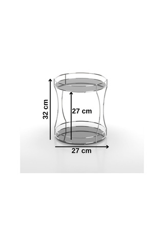 Teknotel 2 Katlı Kozmetik Takı Aksesuar Standı Krom Eg213