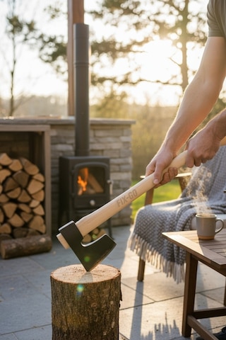 Gürgen Saplı 80 Cm Dövme Çelik Kamp Baltası 1.500 Gr