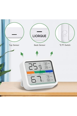 Xıaomı Youpın Lcd Dijital Termometre 2 Higrometre Mıknatıslı İç Mekan Termo-higrometre, Oda İklim Kontrolü İçin Mın/max Kayıtları