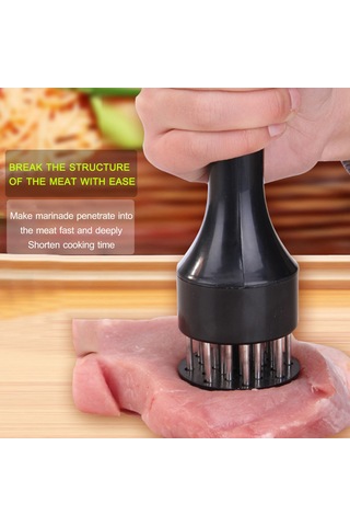 Kosona 22 İğneli Paslanmaz Çelik Et Yumuşatıcı - Etleri Yumuşatmak Ve Lezzetlendirmek İçin Mutfak Aleti Beyaz