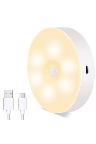 1 Adet Hareket Sensörlü Usb Şarjlı Spot Lamba Yapışkanlı Lamba