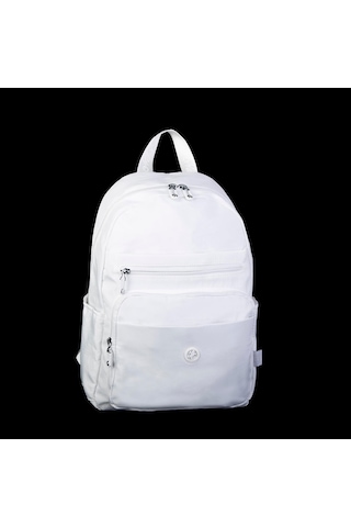 Nas Bag Unisex Büyük Boy Çok Gözlü Su Geçirmez Sırt Çantası Beyaz