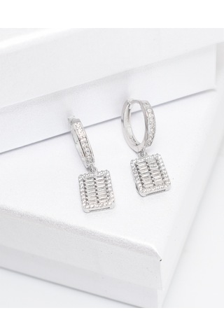 Brezza Lusso Jewelry Sallantılı Baget Işıltı Hagi Kadın Gümüş Küpe