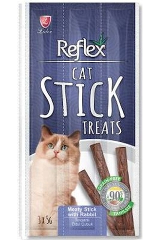 Reflex Cat Stick Treats Tavşanlı Kedi Ödül Çubukları 3 x 5 G