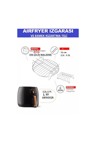 Philips Hd9255/60 Essential Connected Airfryer Uyumlu Izgara Teli ,ekmek Kızartma