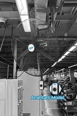 Ayrex Hims Hef-da650 190w 65 Cm Siyah 3 Kanat Anahtarlı Sanayi Tipi Duvar Vantilatörü