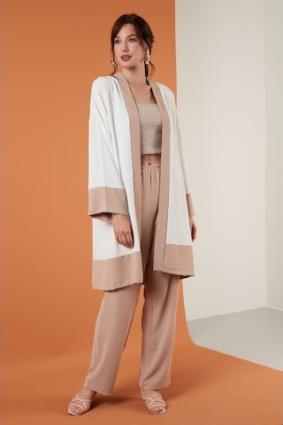 Lela Rahat Kalıp Kemerli Bol Paça Alt-Üst Yazlık Bayan Takım 6058038 Ekru