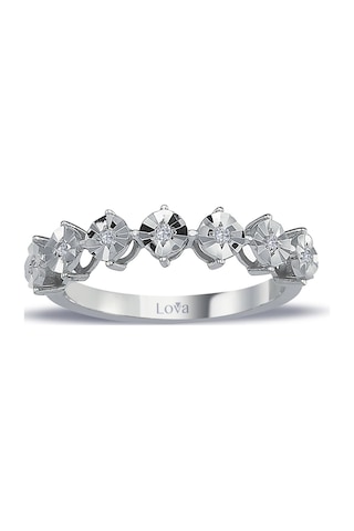 Lova 0,80 Karat Efektli Pırlanta Yeditaş Yüzük - 1070222