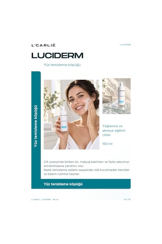 L'carlıe Luciderm Yüz Temizleme Köpüğü Günlük Kullanım 150 Ml
