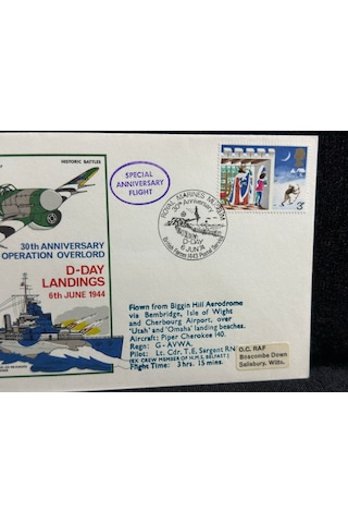 1974 İngiltere Kraliyet Hava Kuvvetleri Royal Air Force Raf Operation Overlord D-day Landings Fdc İlk Gün Zarfı