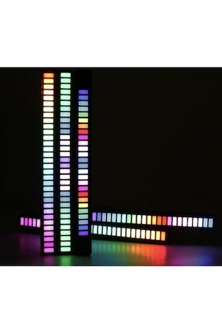 Müzik Ses Ritim Işığı Araba Ev Disko Ses Led Ritim Şerit Işığı Ses Siyah