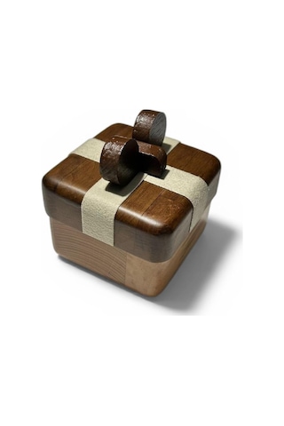 El Yapımı Masif Ahşap Takı Ve Yüzük Kutusu, Minimal Tasarım, Doğal Ahşap Malzeme, 8.5 X 5 Cm
