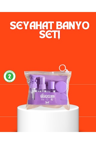 5 Parça Seyahat Kişisel Bakım Seti Şişe Sprey Krem Kutulu