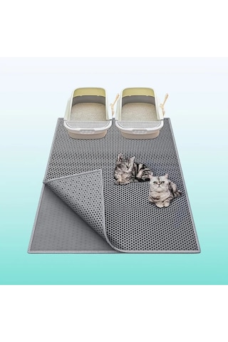 Honeybeeshop Su Geçirmez Kedi Altlığı Black Xxl 47 24x27 56 İnç Yıkanabilir Kokuya Dayanıklı Kedi Kumu Matı